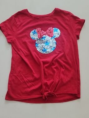 Disney Jumping Beans Minnie Mouse Patriotic Sequin Short Sleeve Top 12